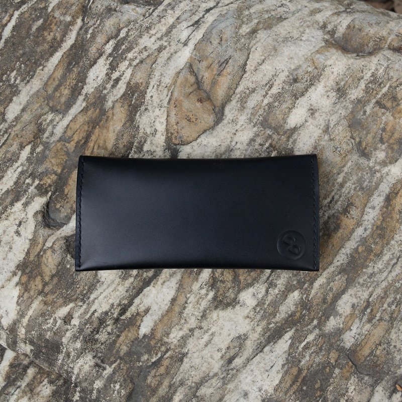 DUAL - 手缝创意真皮长夹-经典黑 - 皮夹/钱包 - 真皮 黑色