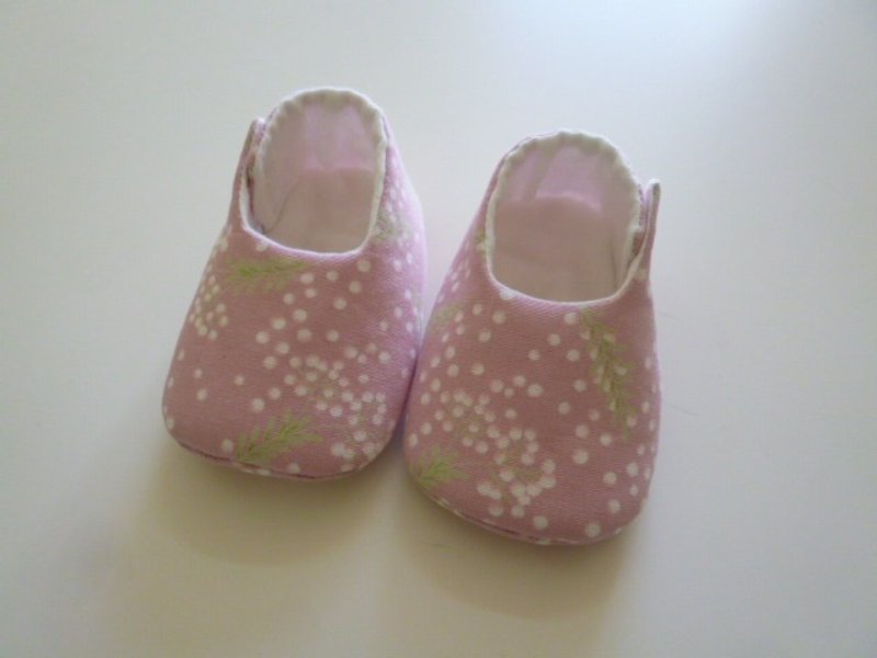 浅粉紫浦公英婴儿鞋 宝宝鞋 弥月礼 - 婴儿鞋 - 棉．麻 蓝色