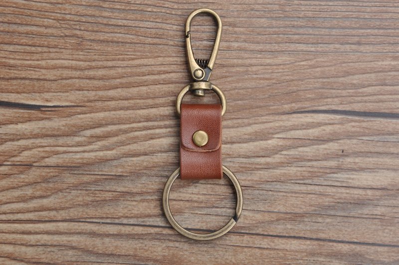 男士 买一赠一   真皮青铜钥匙扣 钥匙链 腰挂 汽车钥匙扣 简约 礼品 - 钥匙链/钥匙包 - 真皮 