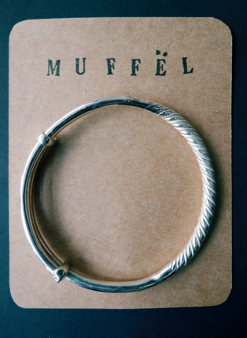 MUFFëL 925 Silver 纯银系列 - Pressed Circle 手镯 - 手链/手环 - 纯银 灰色