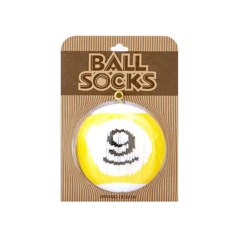 POOL BALL SOCKS 撞球袜9号球 - 袜子 - 棉．麻 黄色