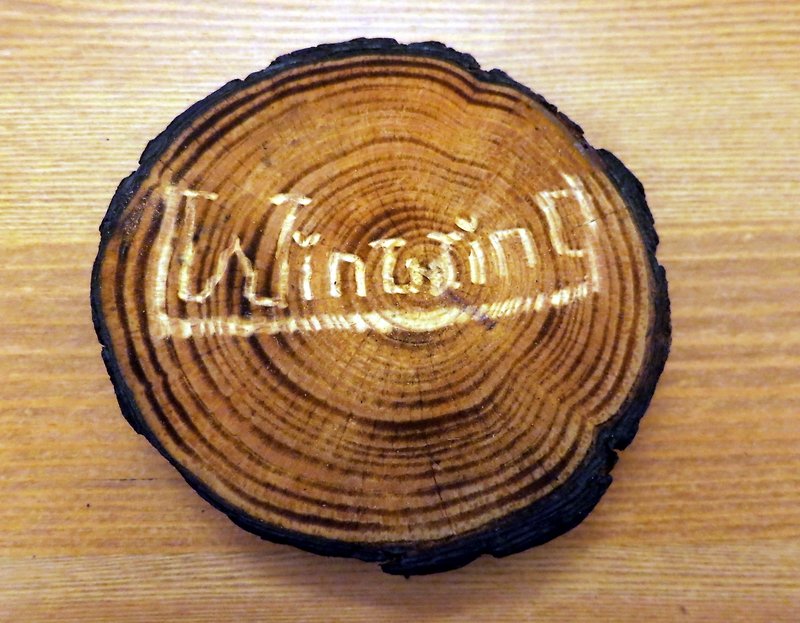cm701037定制刻字焦糖自然原木杯垫 - 其他 - 木头 