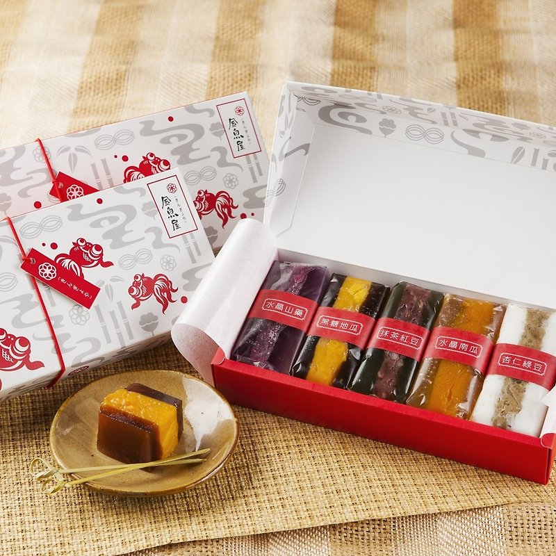 【金鱼屋 kingyoya】年年有余春节暖心小礼盒 水晶糕(综合-5入) - 蛋糕/甜点 - 新鲜食材 红色