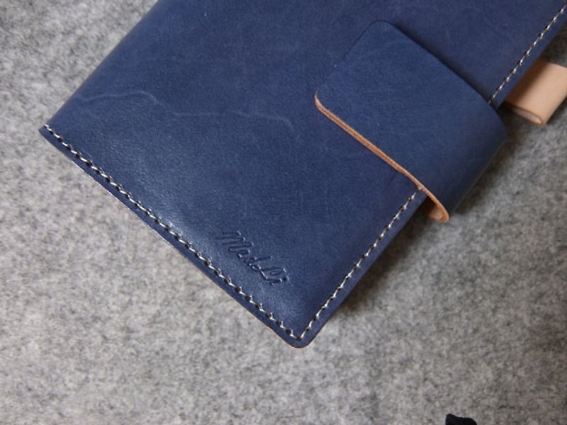 YOURS手工皮件 真皮隐形磁扣护照皮套 升级版 蓝色皮革+原皮 - 护照夹/护照套 - 真皮 多色
