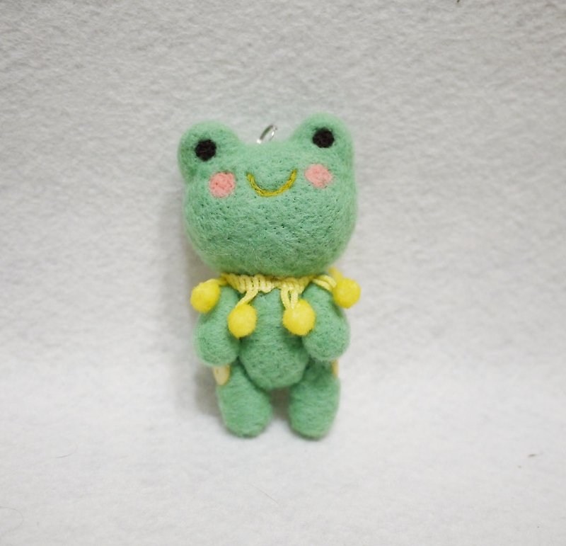 马戏团青蛙  关节可动版  可当 包包吊饰 钥匙圈项链  - 吊饰 - 羊毛 绿色
