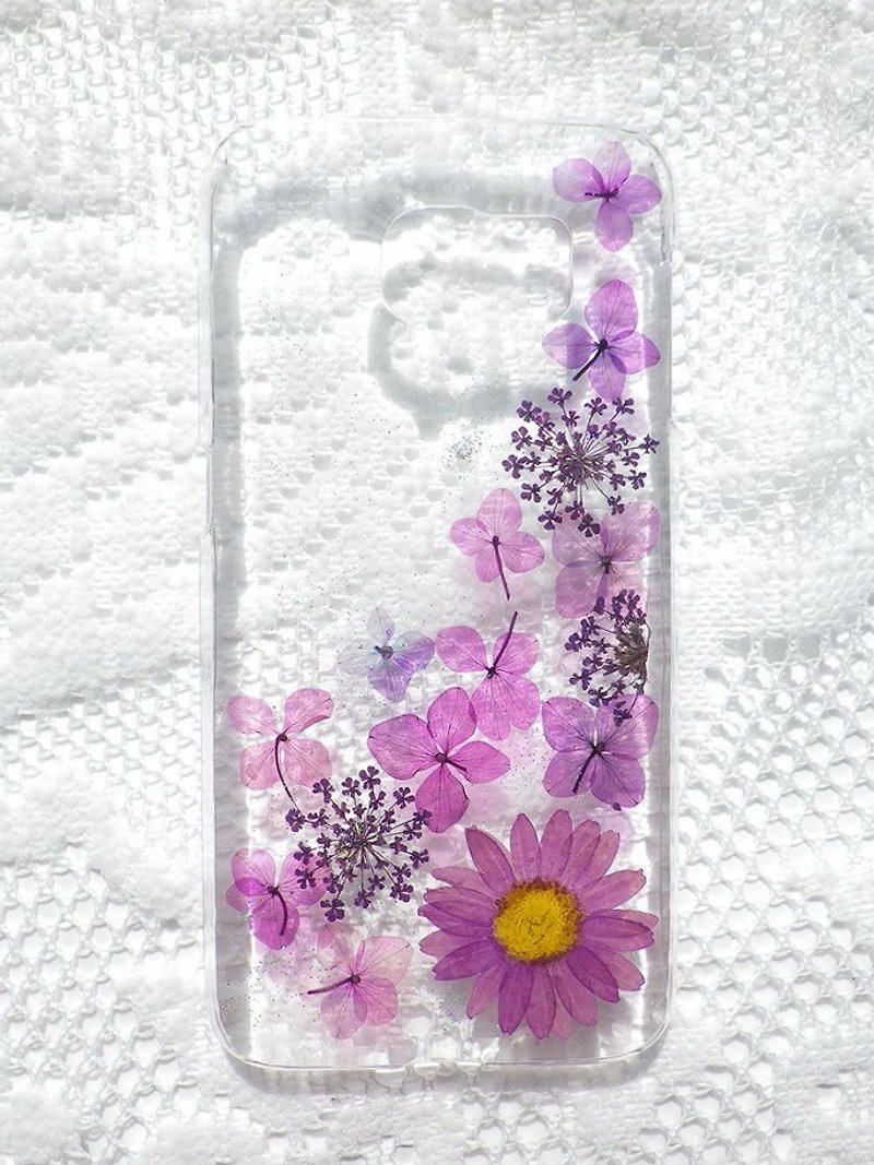 Anny's workshop手作押花手机保护壳，适用于Samsung Galaxy S6 case，S6的紫色浪漫 - 手机壳/手机套 - 其他材质 紫色