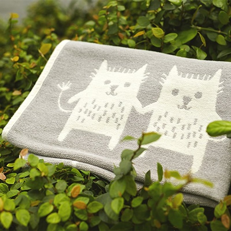 保暖毯子 瑞典Klippan有机棉毯--逗趣猫(灰色) - 被子/毛毯 - 棉．麻 灰色