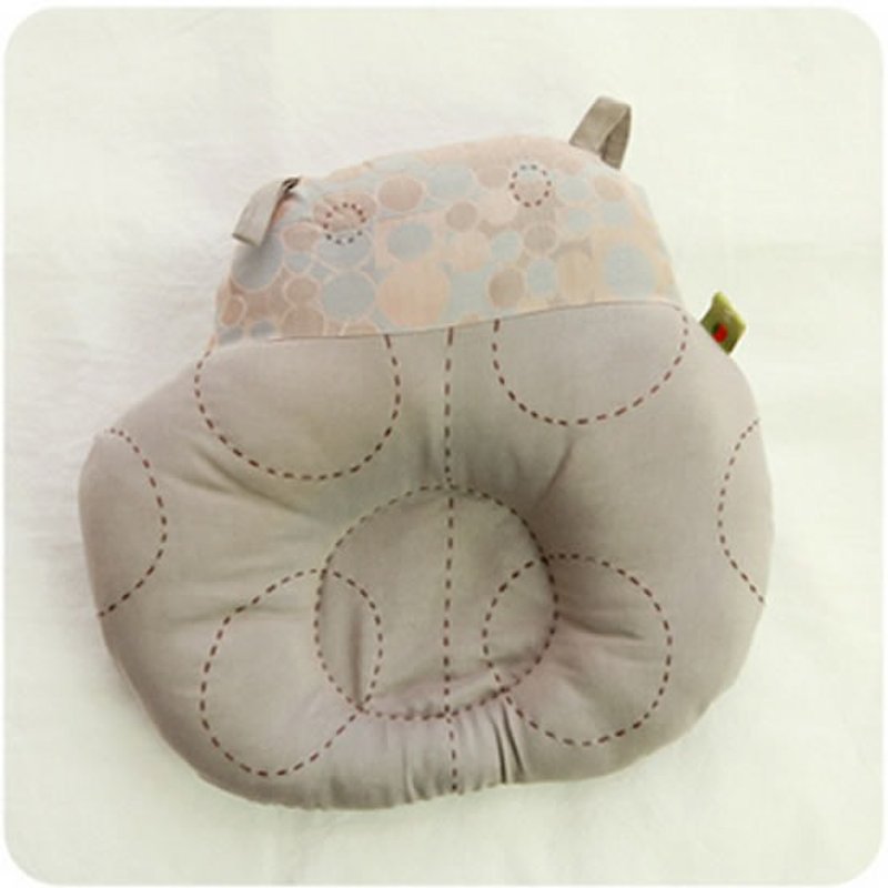 KAKIBABY专利天然柿子染布 - 瓢虫(蓝)婴幼儿专用头部定型枕 - 满月礼盒 - 棉．麻 金色