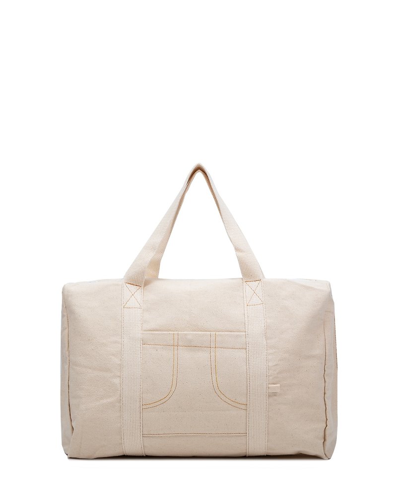 极简白色帆布大包包 - 行李箱/行李箱保护套 - 其他材质 白色