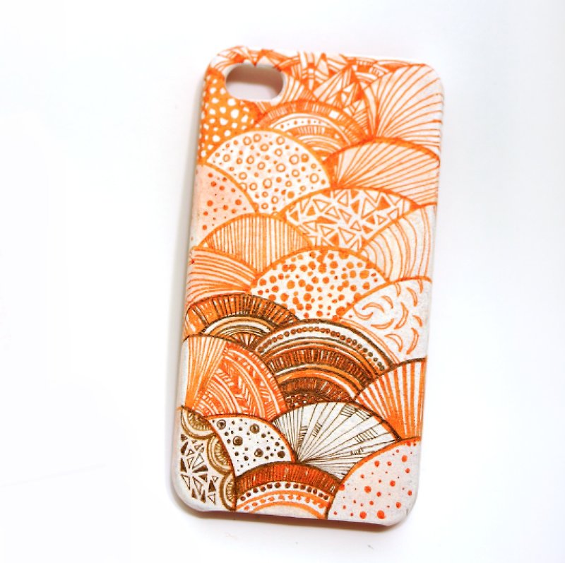 【微醺山丘】Apple iphone4 &4S 纯手绘手机殻 - 手机壳/手机套 - 塑料 橘色