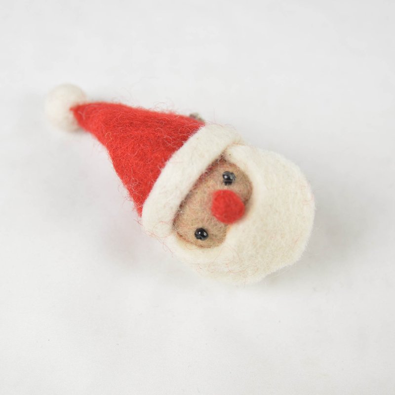 羊毛毡别针-圣诞老公公-公平贸易 - 胸针 - 羊毛 红色