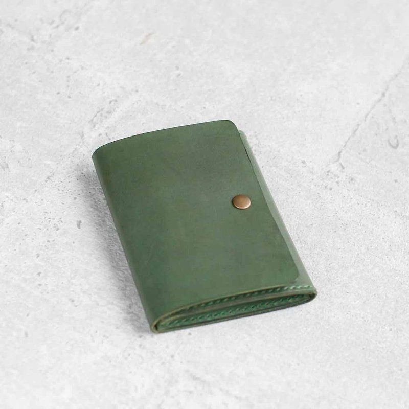橄榄绿色植鞣皮革真皮手工简约名片/卡片夹 - 名片夹/名片盒 - 真皮 绿色