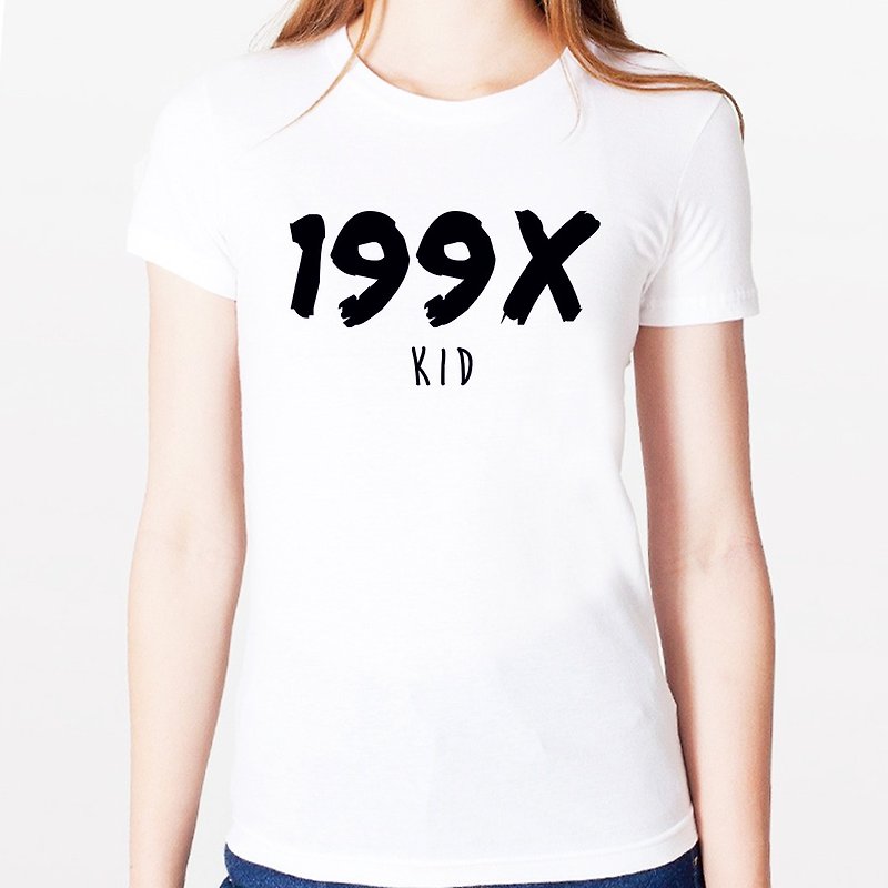 199X KID女生短袖T恤-2色 90年代 小孩 玖零文青 艺术 设计 时髦 文字 时尚 - 女装 T 恤 - 其他材质 多色