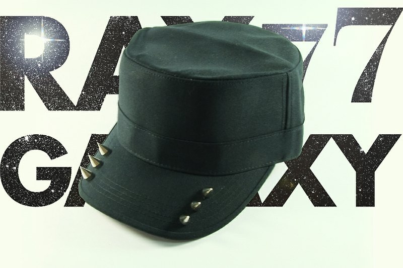 偶像专属库巴帽  素面黑 银色铆钉帽 - 帽子 - 其他材质 