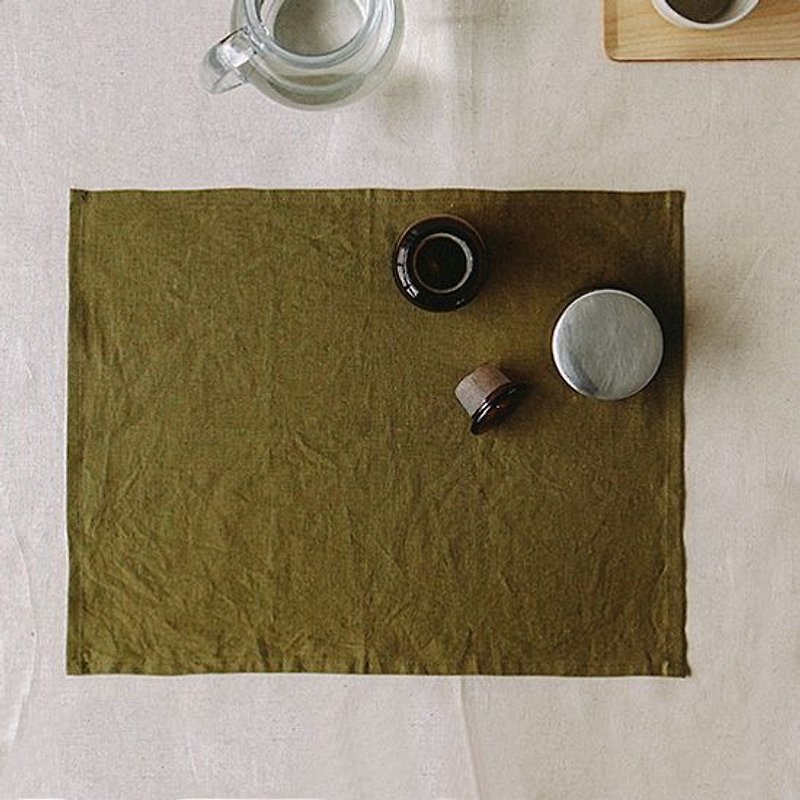 Dailylike 亚麻素面餐巾布擦手布-14橄榄绿,E2D35451 - 餐垫/桌巾 - 其他材质 绿色