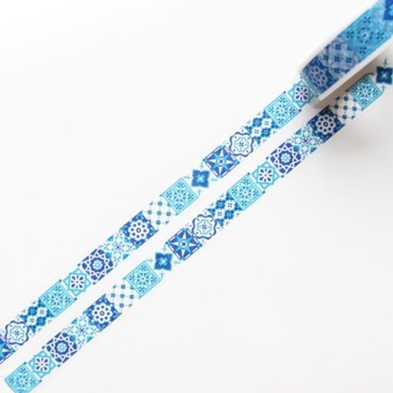Aimez le style 和纸胶带 (01283 摩洛哥花砖) - 纸胶带 - 纸 蓝色