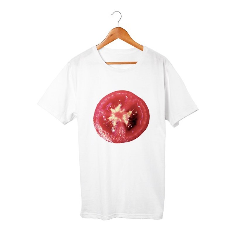 tomato T-shirt - 中性连帽卫衣/T 恤 - 棉．麻 白色
