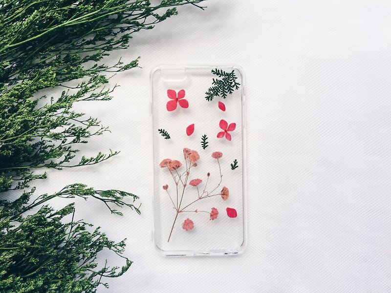 满里透红 • Handpressed Flower Phone Case - 手机壳/手机套 - 植物．花 粉红色