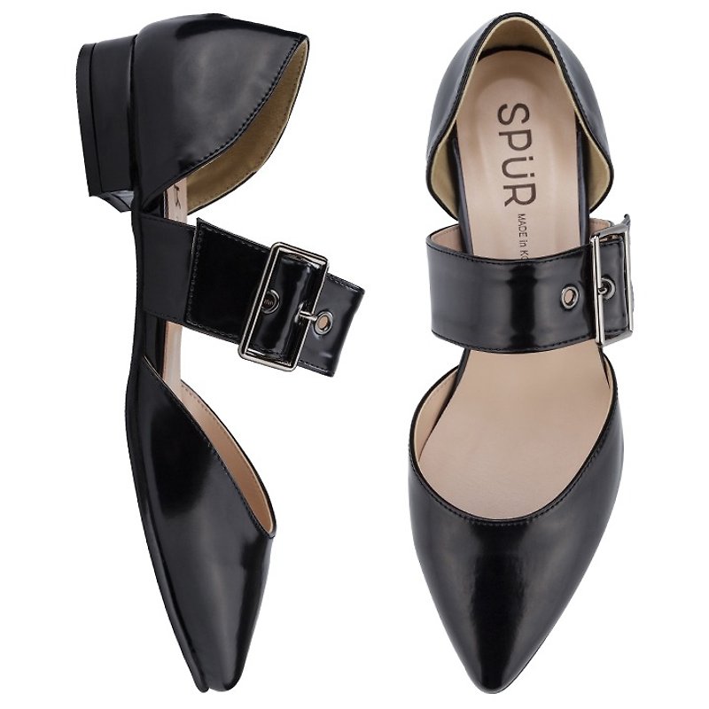 SPUR 型格平底鞋 LS8029 BLACK - 女款休闲鞋 - 纸 