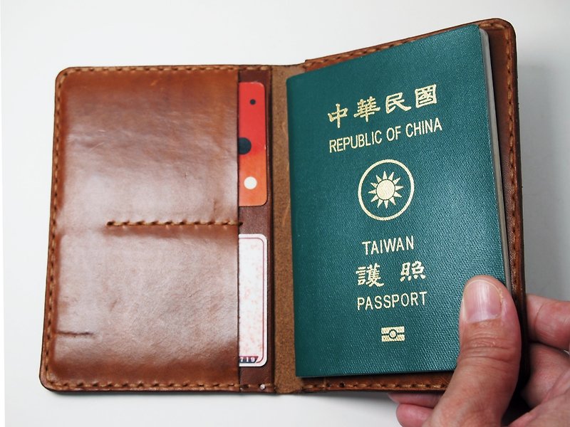 报复性出国旅游的护照套 - 护照夹/护照套 - 真皮 咖啡色
