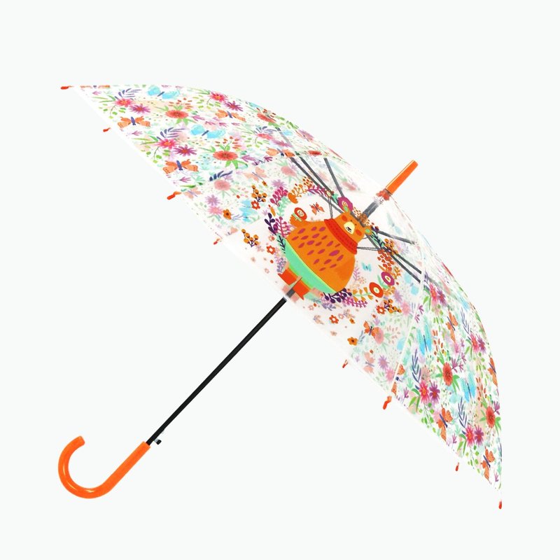 双龙可爱动物透明伞 大伞面防风环保伞(熊) - 雨伞/雨衣 - 防水材质 橘色