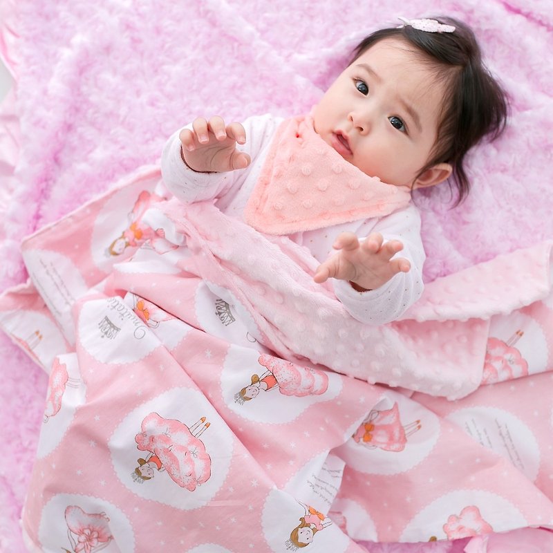Minky多功能 点点颗粒 携带毯婴儿毯冷气毯被 粉色-小公主 - 婴儿床上用品 - 棉．麻 粉红色