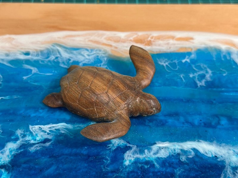 海洋系列之海龟木雕 - 摆饰 - 木头 咖啡色