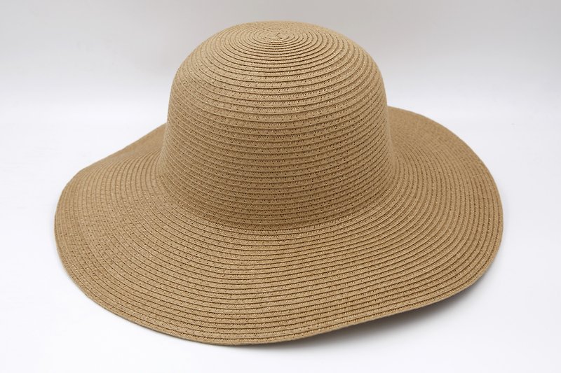 【纸布家】欧式波浪帽(咖啡色)纸线编织 - 帽子 - 纸 咖啡色
