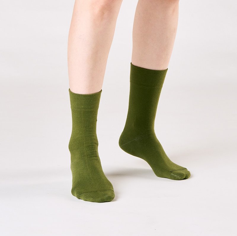needo 单色袜 1:1 / 苔藓绿 / 减压无痕 - 袜子 - 棉．麻 绿色