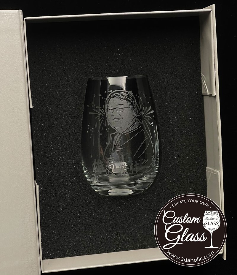 【定制化订制】人像威士忌杯雕刻(一只)礼盒 - 真人相片酒杯雕刻 - 酒杯/酒器 - 玻璃 透明