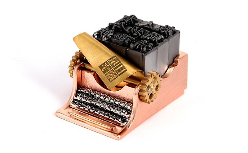 复古打字机 铅字收纳组 - 印章/印台 - 其他材质 金色