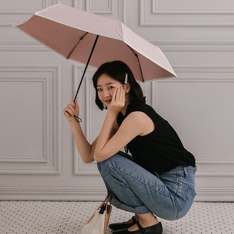 【rento】防晒彩胶素色迷你伞-抚子 - 雨伞/雨衣 - 防水材质 粉红色