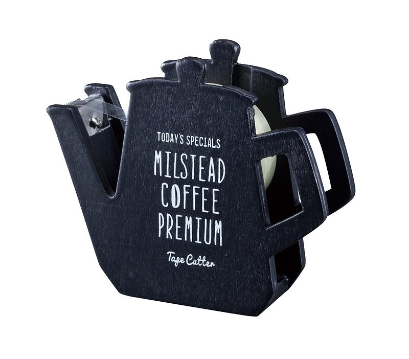 【日本Decole】MILSTEAD COFFEE文具系列★咖啡壶造型胶带台(附透明胶带) - 纸胶带 - 木头 黑色