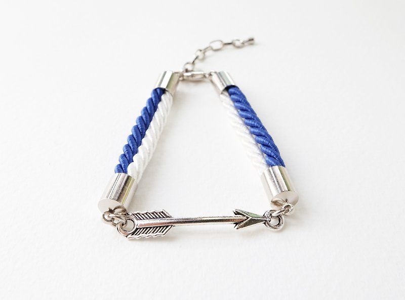 White / Admiral blue arrow bracelet - 手链/手环 - 其他材质 蓝色