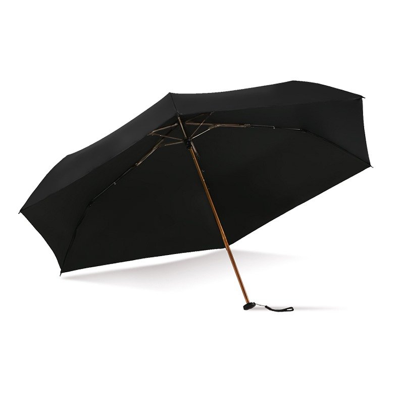 极轻 超迷你全遮光手动折伞 遮光百分百 130g - 雨伞/雨衣 - 防水材质 黑色