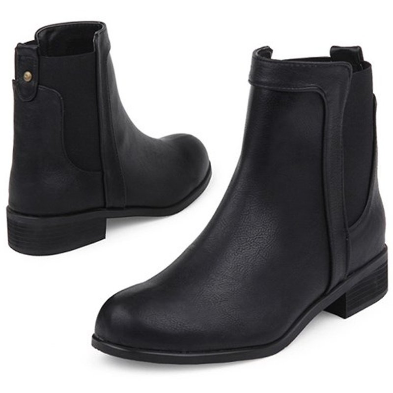 PRE-ORDER - SPUR 雅致切尔西靴 FF9094 BLACK - 女款短靴 - 人造皮革 