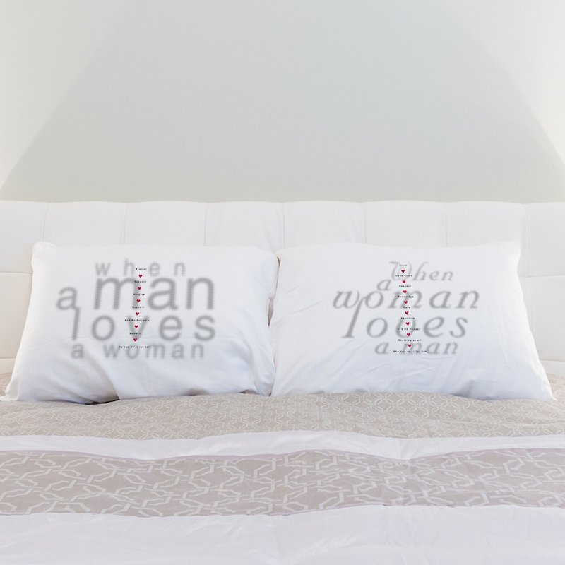 情书 对枕枕头套组 | Humantouch - 寝具 - 棉．麻 白色