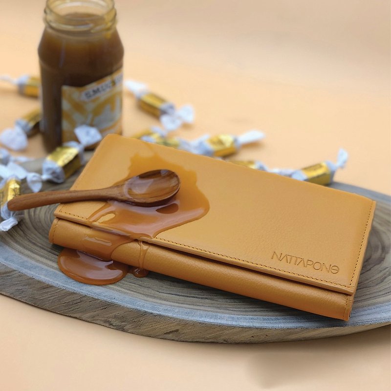HORA wallet - 皮夹/钱包 - 真皮 黄色