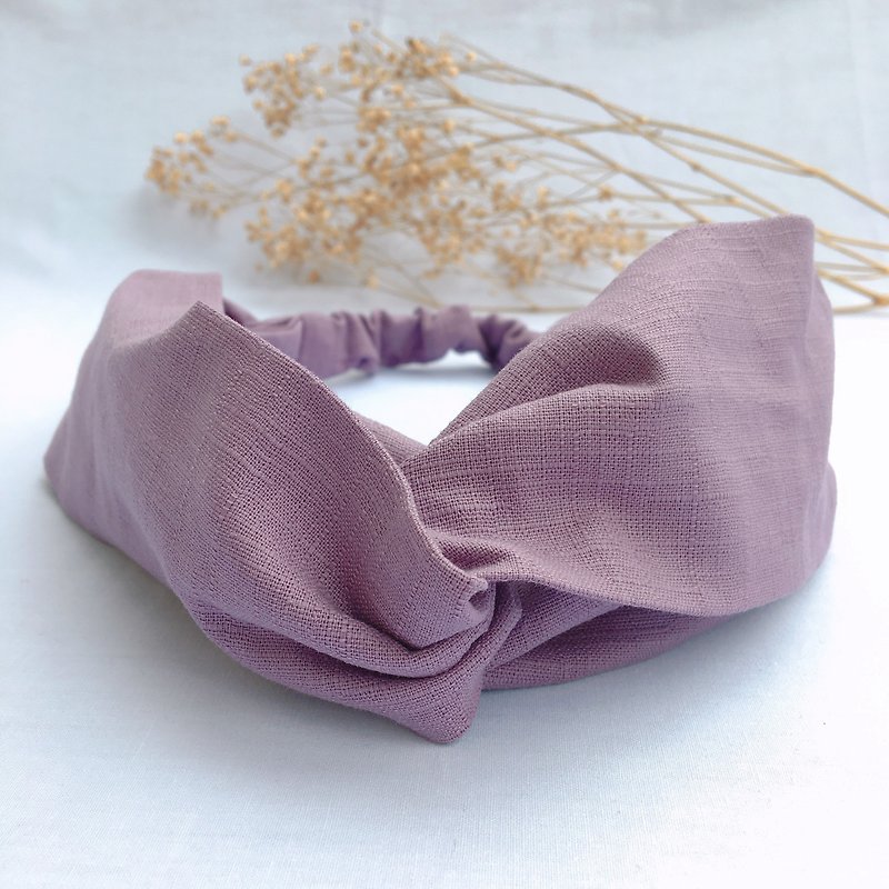 葡萄紫 - 素色交叉发带 | 海柏手作 - 发带/发箍 - 棉．麻 紫色