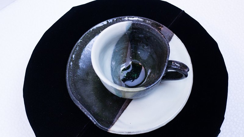 深緑窯変 珈琲カップ揃え - 茶具/茶杯 - 陶 黑色