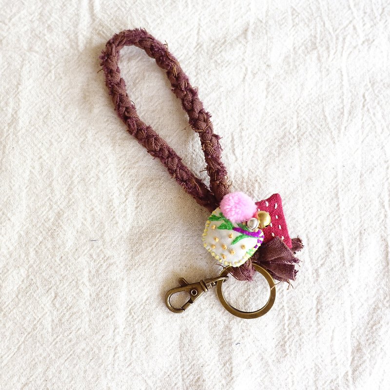 DUNIA handmade /农家乐 钥匙圈/  -玉米田 - 钥匙链/钥匙包 - 棉．麻 咖啡色