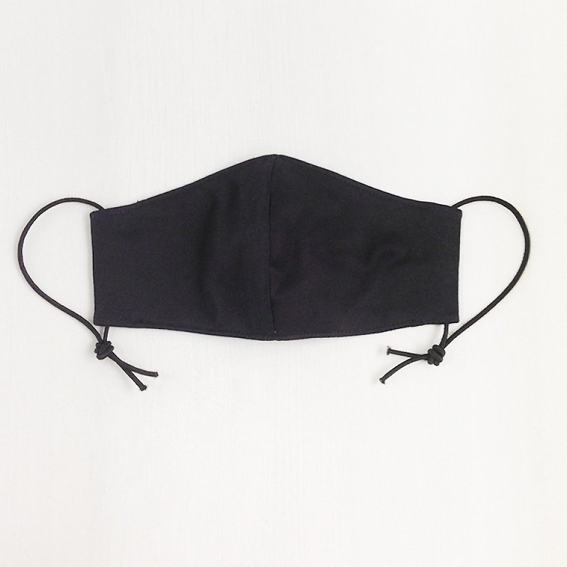 酷黑立体口罩 / 手作 / 台湾棉口罩 - 口罩 - 棉．麻 黑色