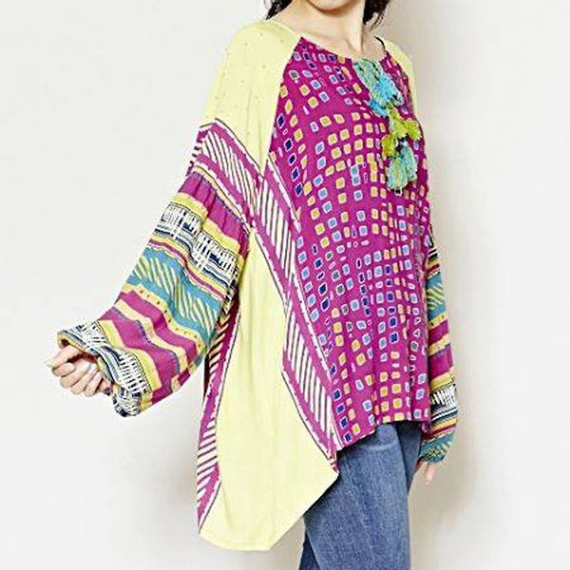 预购中！！☼彩色几何学图腾上衣☼(2色) IAC-8101 - 女装上衣 - 其他材质 