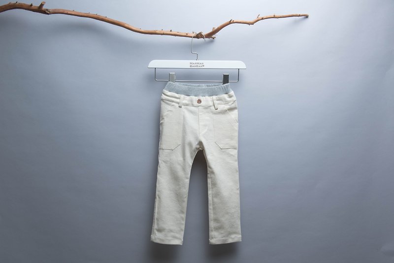 牛仔裤-鹅黄线条 裤 儿童 婴儿  幼童 亲子 牛仔 - 童装裤 - 棉．麻 金色