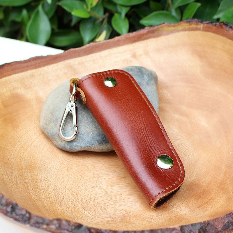 Car Key - Red Brown (Genuine Oiled Cow Leather) - 钥匙链/钥匙包 - 真皮 