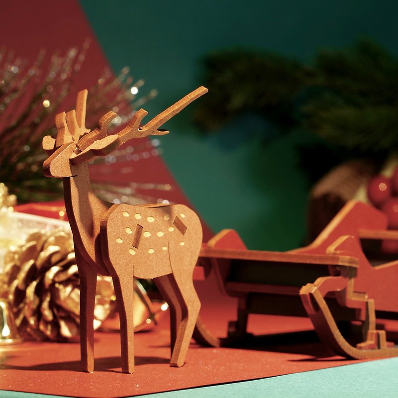 ”梅花鹿” 雪橇｜“桌面的圣诞”限定系列 - 木工/竹艺/纸艺 - 木头 咖啡色