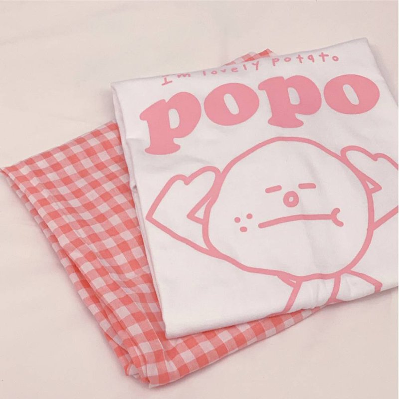 SASIM POPO 马铃薯 短袖 - 女装 T 恤 - 棉．麻 