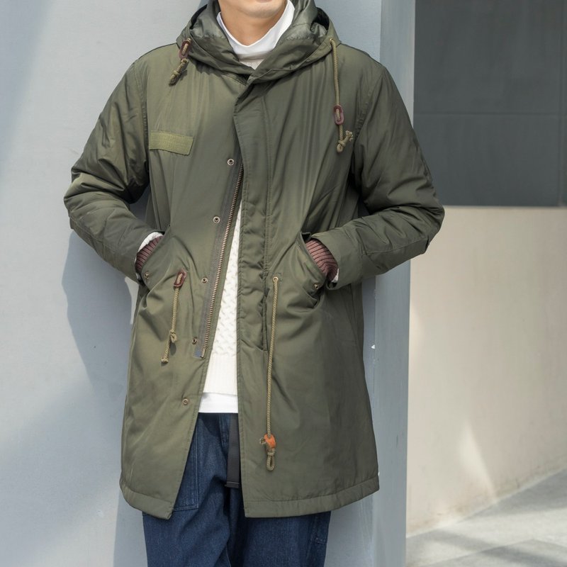 冬季保暖 复古军事风格 M51 parka 加厚棉外套中长款 ARMY COAT - 男装外套 - 防水材质 绿色