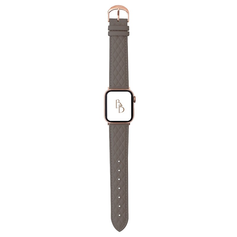 Apple Watch 菱格可可灰棕 真皮表带 S8/7/6/5/4/3/SE - 表带 - 真皮 咖啡色