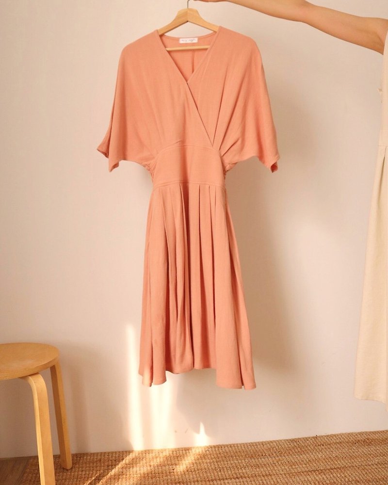 Playa Dress 米色/浅粉亚麻洋装(可订做其他颜色) - 洋装/连衣裙 - 棉．麻 
